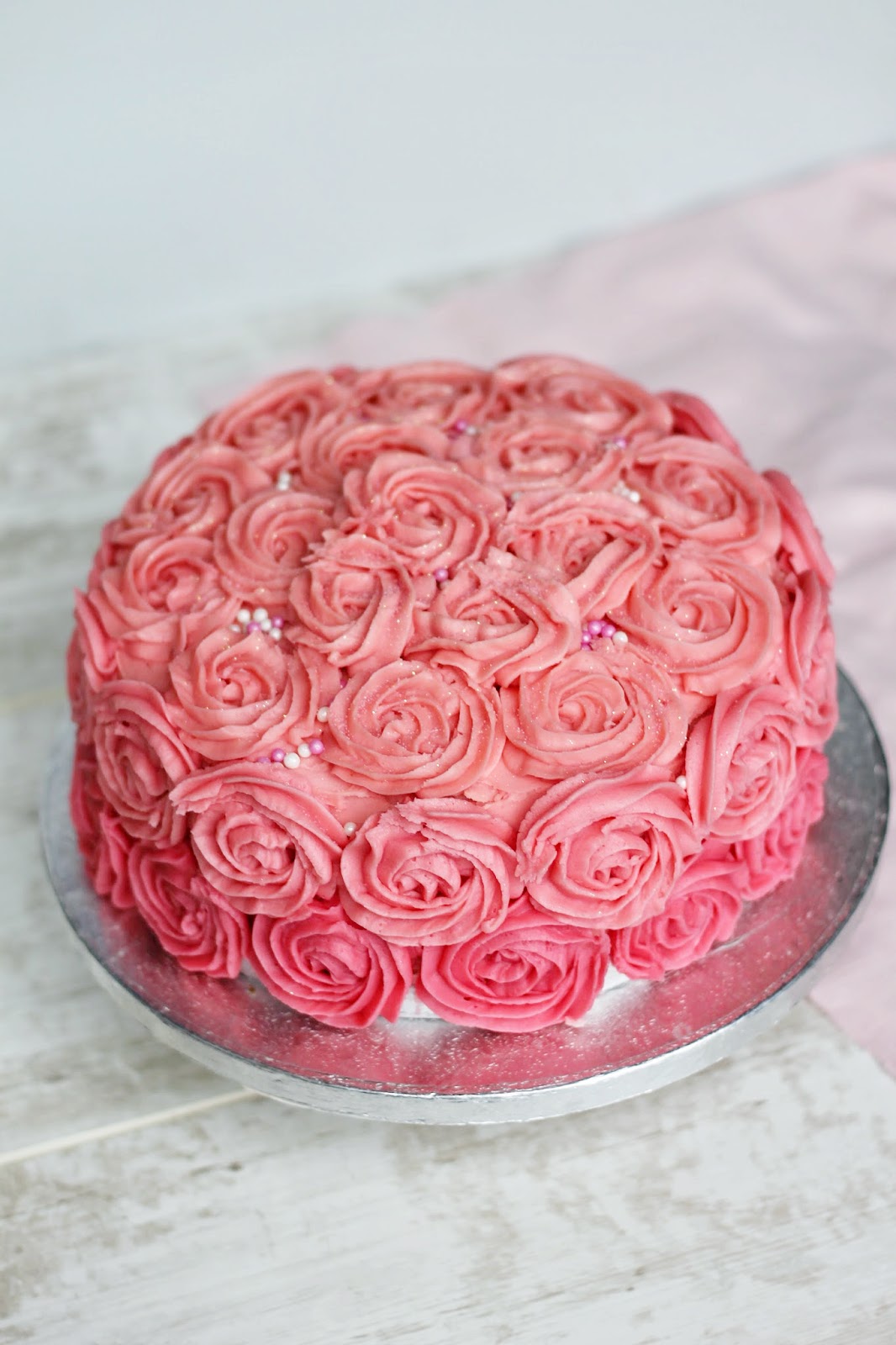 Good Food, Shared Rose Swirl Cake Tutorial