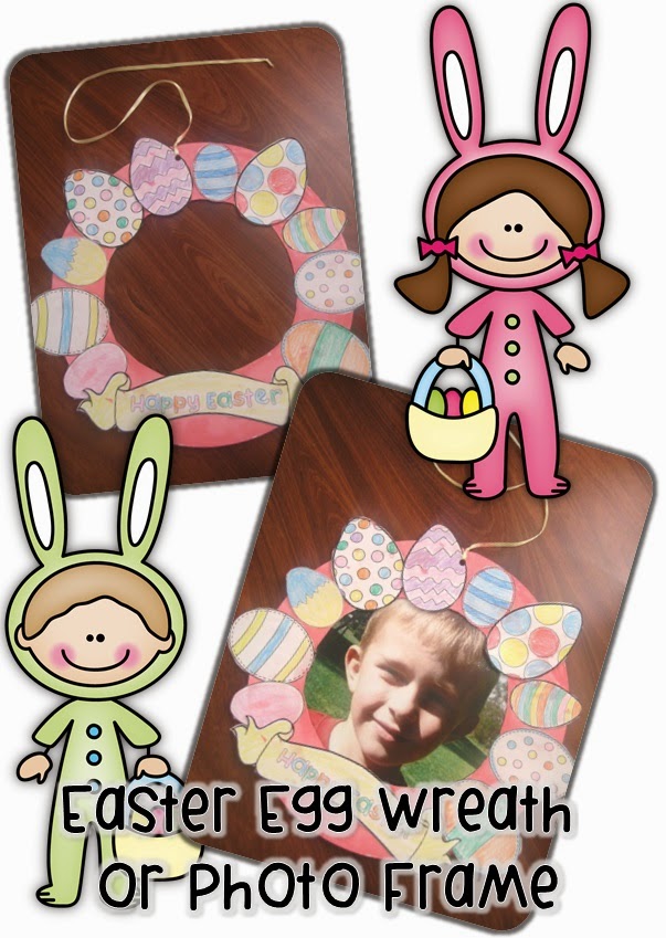 Easter Egg Wreath and Photo Frame with Free printable Clever Classroom