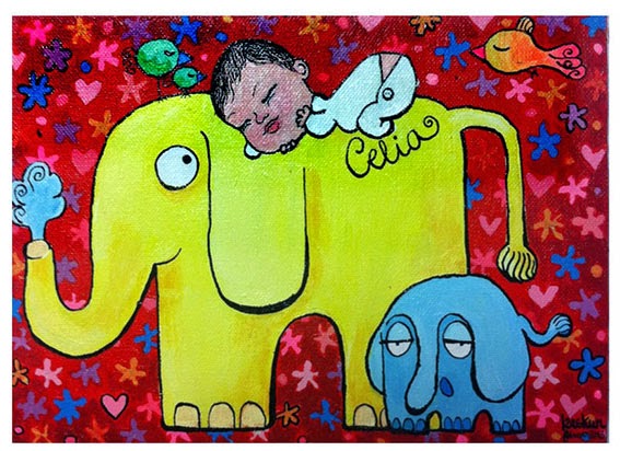 Celia y elefantes