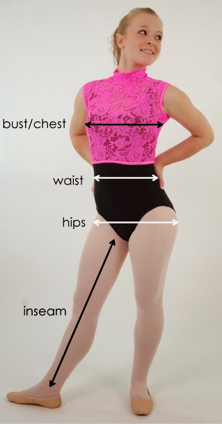 Natalie Dancewear Size Chart
