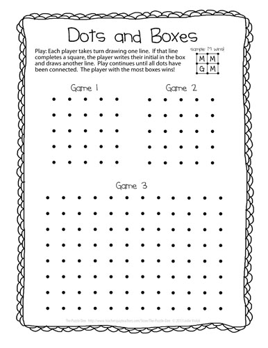 Dot Boxes and Tic-Tac_Toe: Paper & Pencil Games for Kid's 7-12