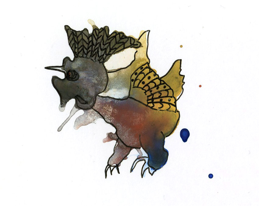 365 Projects Watercolor Blob Monsters Drawings Day 4 Creatures