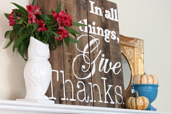 "In All Things, Give Thanks" Pallet Art www.pitterandglink.com