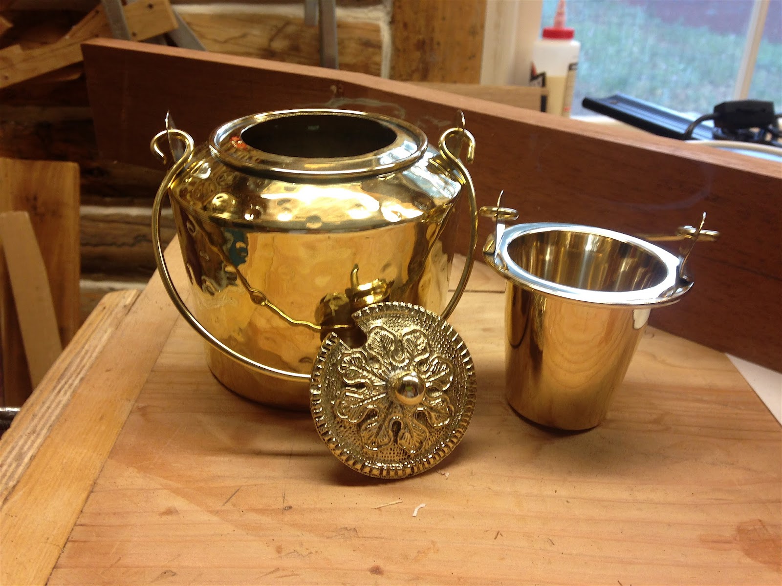 My Cool New Fancy Hammered Brass Glue Pot!