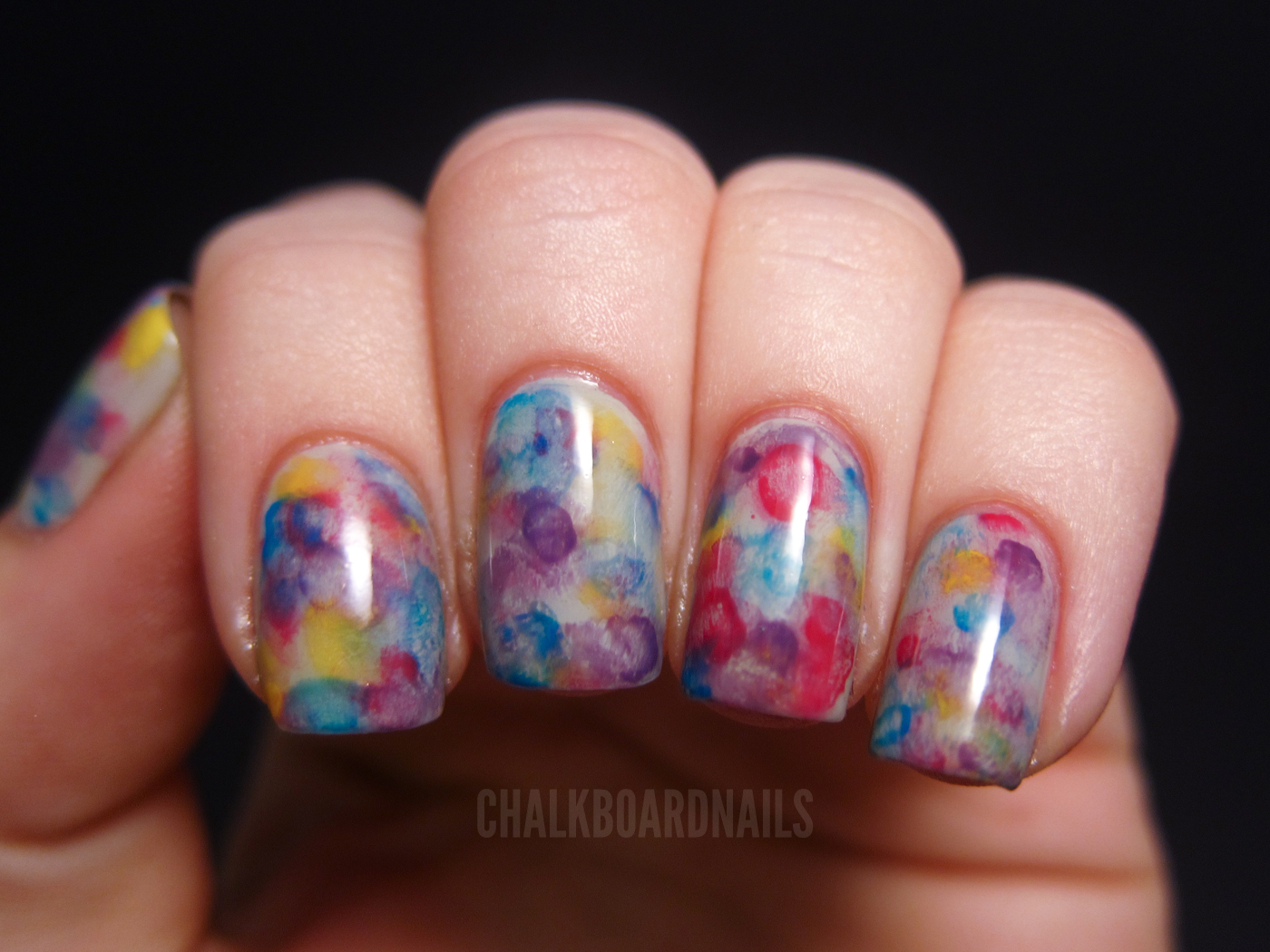 9. Pink and Turquoise Watercolor Nails - wide 2