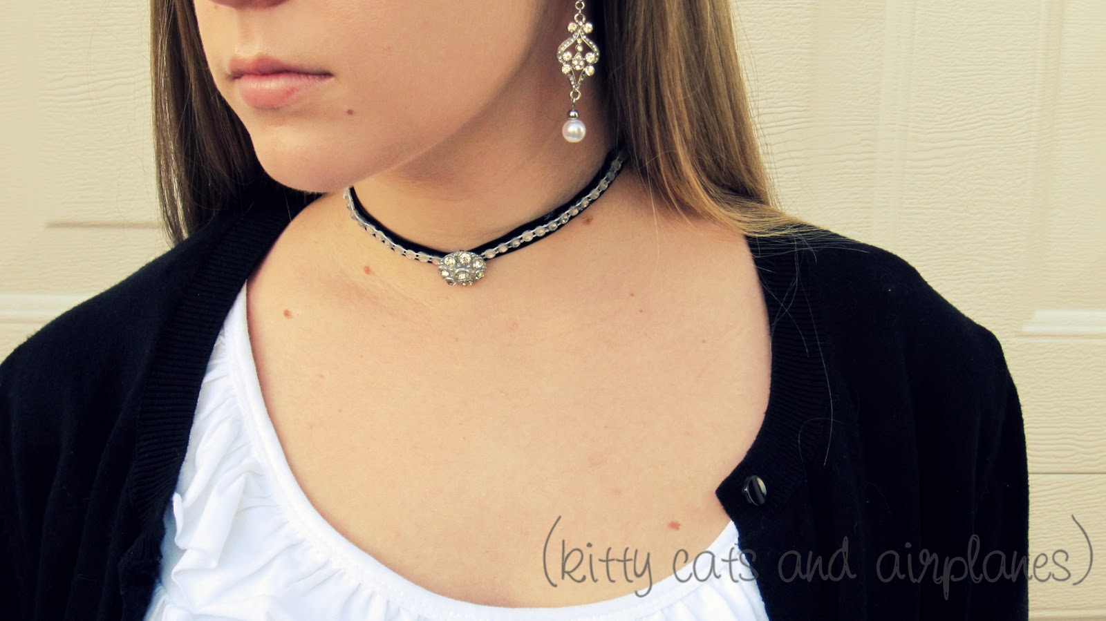 Kitty Cats and Airplanes Velvet choker