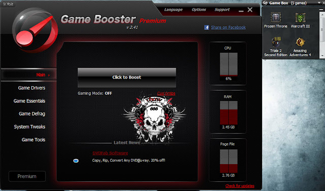 Game Booster Premium 2.4.1.174 Full Serial number 16-06-2011+17-54-06