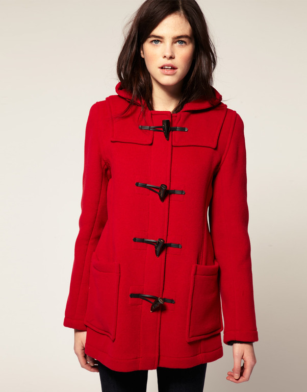 GLOVERALL Traditional Wool Duffle Coat With Checked Lining, $232
