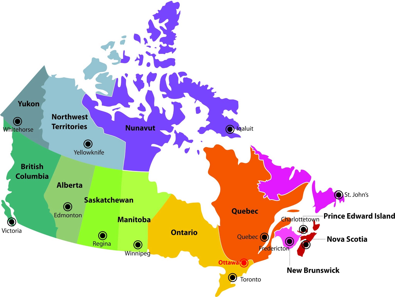 Canadá Mapa Capital