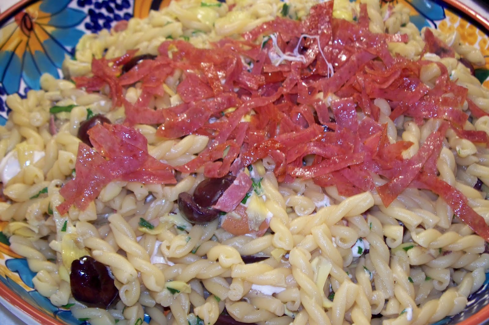 Pasta with Olives Salami Quick Healthy Recipes