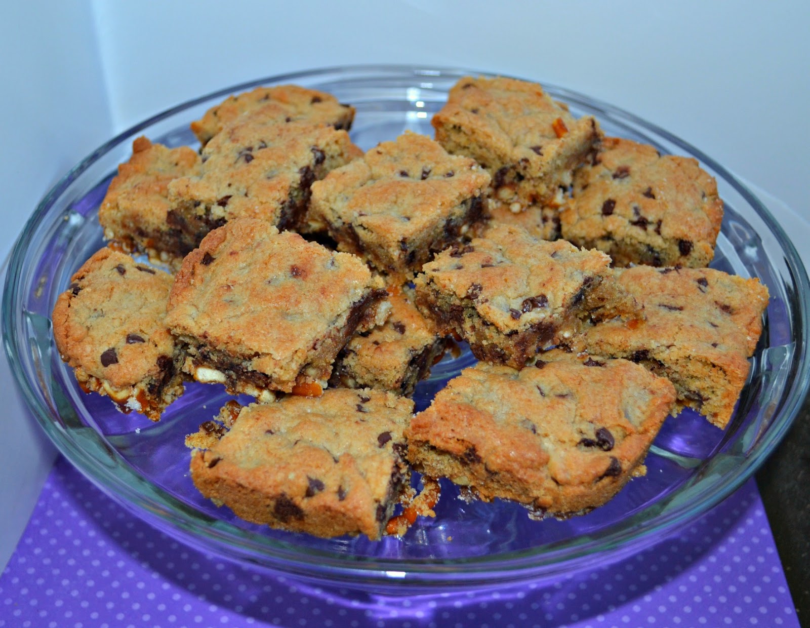Chocolate Chip Cookie Bars with Pretzel Crust Secret Recipe Club