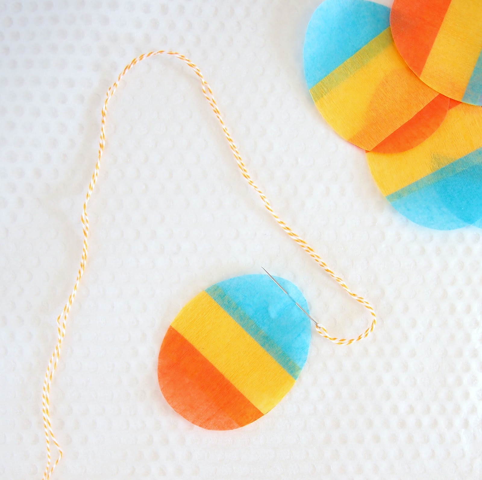 The Tiny Funnel Crepe Paper Easter Egg Garland