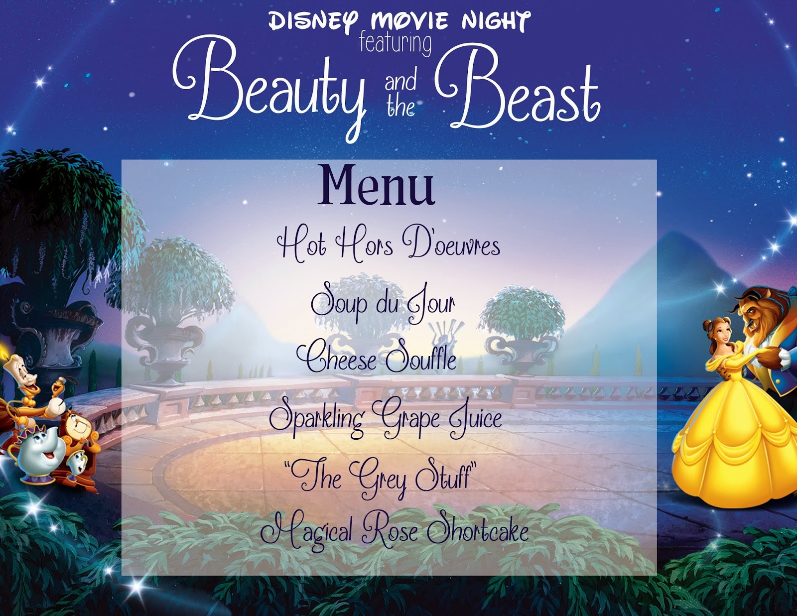 Beauty And The Beast Family Movie Night Dinner Printa vrogue.co