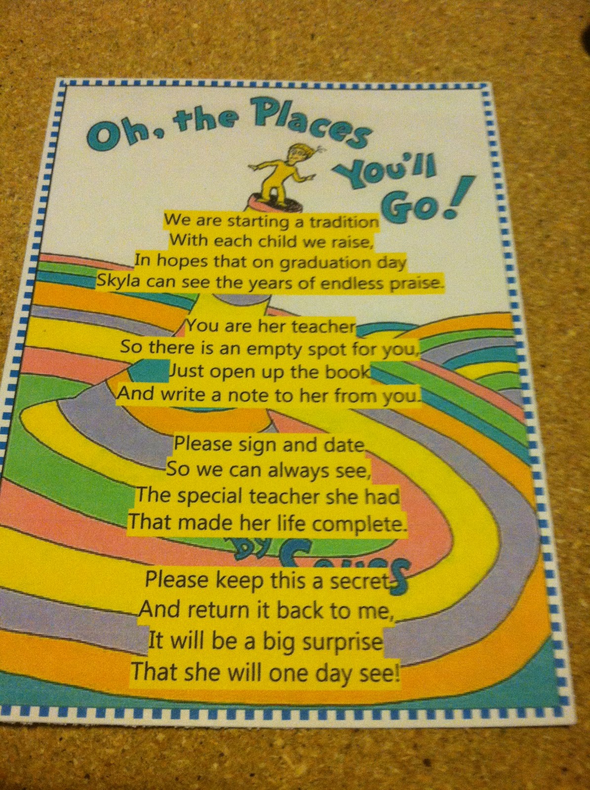 The Smart Momma Oh the places you will go Keepsake Book and Tag