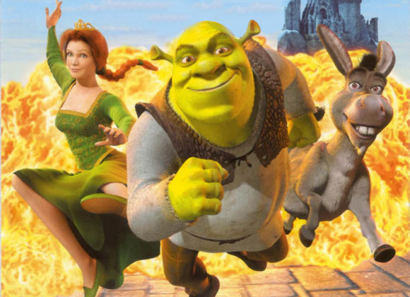 Shrek: Amor, você foi pro pântano hoje? Fiona: Não. Shrek: E esse