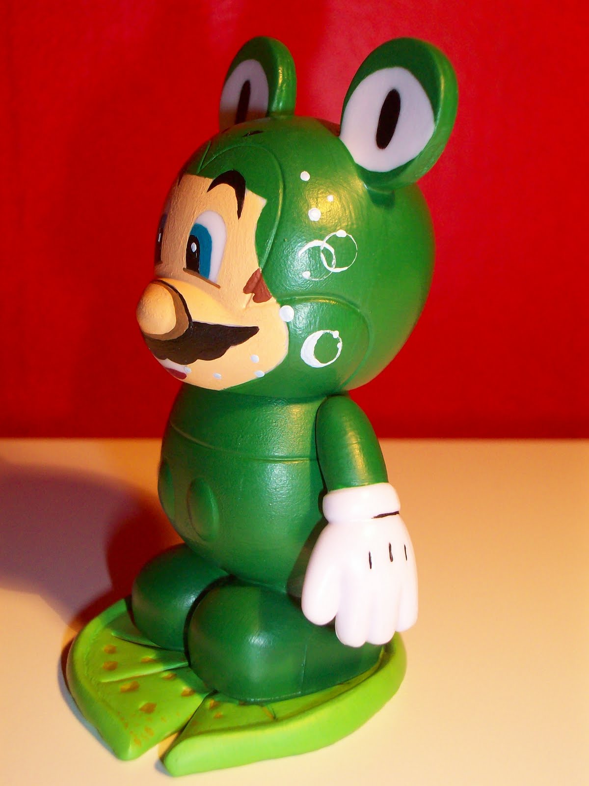 Joe of War Customs & Art 3" Frog Suit Super Mario Vinylmation with Lily Pad (SOLD)