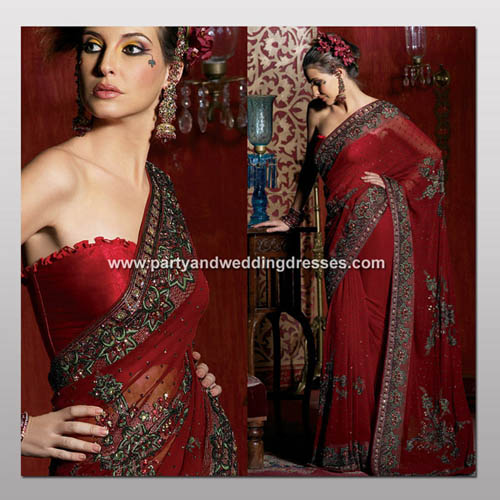 indian wedding multi colour sari designs - indian wedding saris designs pics