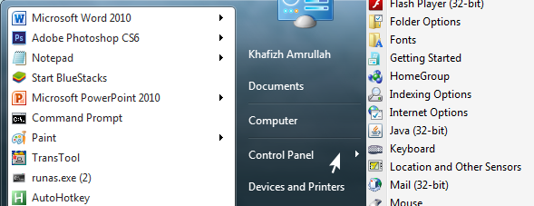Cara Membuka Seluruh Menu Control Panel Melalui Start Menu Cara Membuka Seluruh Menu Control Panel Melalui Start Menu
