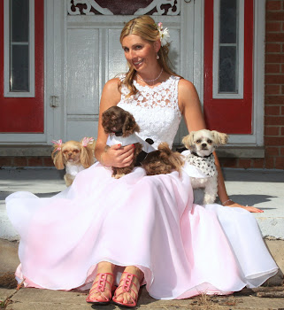 The Princess and her puppies.