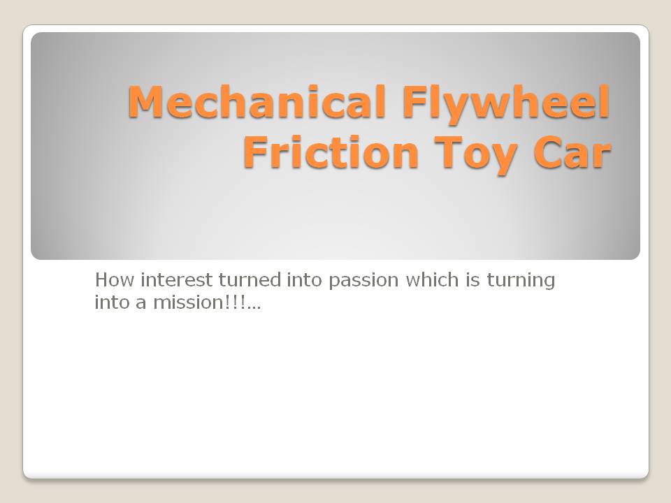 Mechanical Flywheel/Friction/Inertia Toy Car