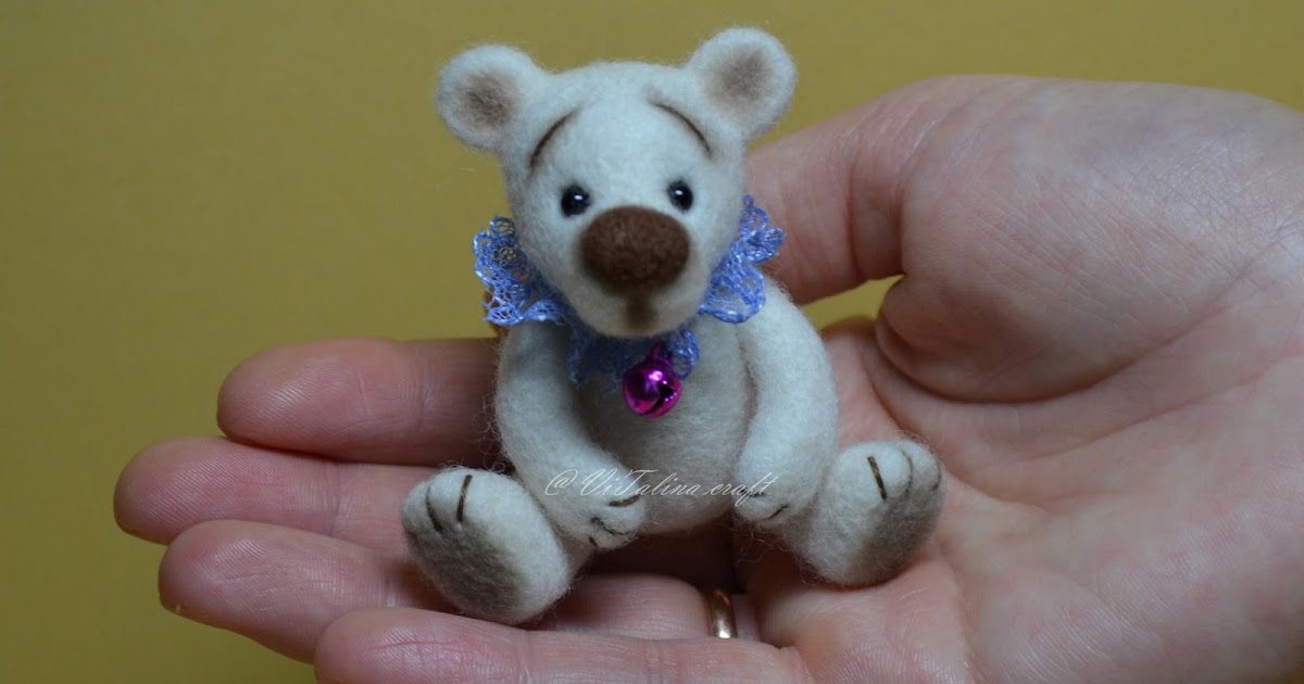 Maxwell OOAK Needle Felted Teddy Bear ViTalina Craft