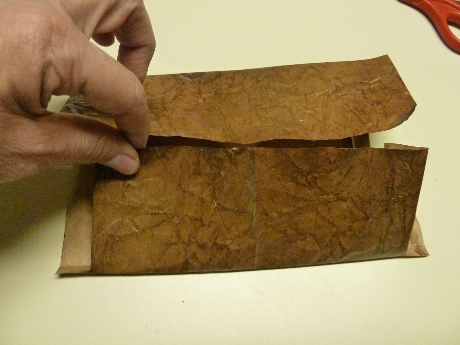 Make it easy crafts Leatherlike brown paper bag origami wallet