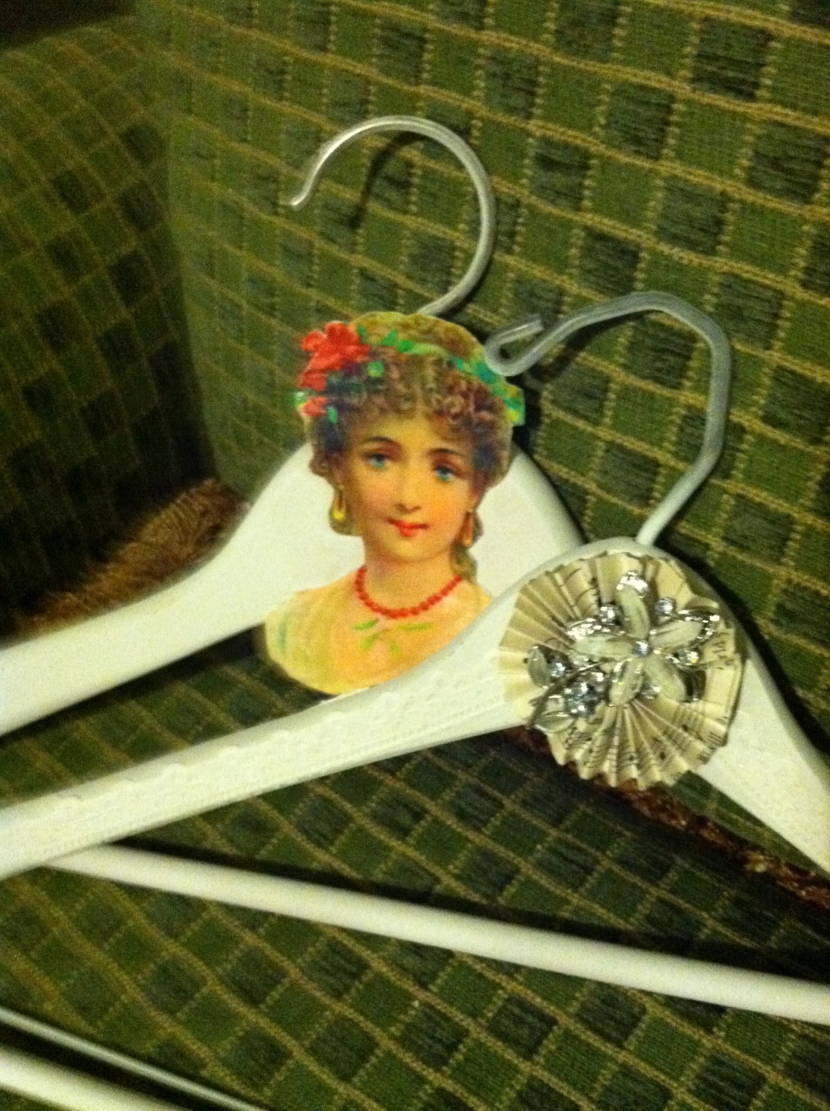 Pollyanna Reinvents Embellished Antique Wood Hangers