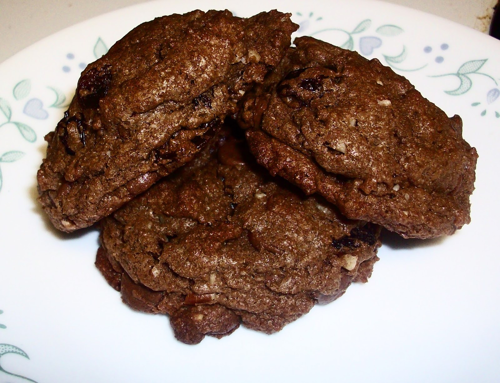 Just Winging It Double Chocolate And Raisin Nut Cookies