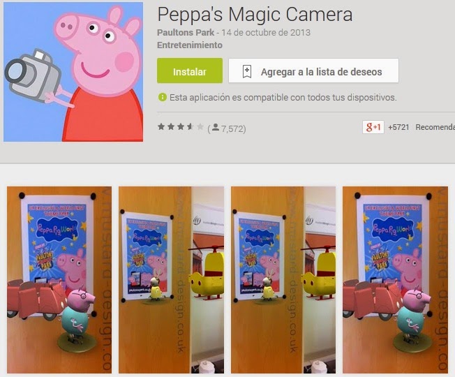 Peppa's Magic Camera para Moviles y Tablets con iOS y Android