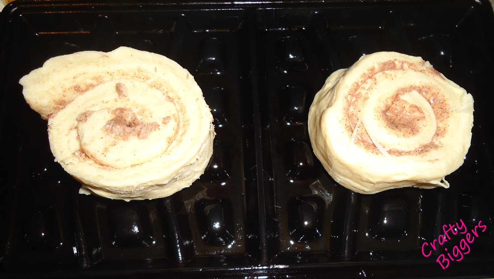 Crafty Biggers Waffle Iron Cinnamon Rolls