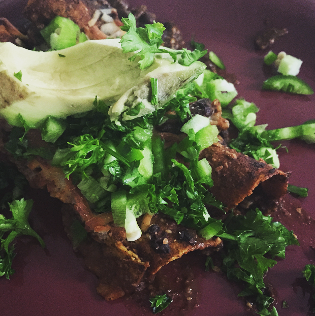 Black Bean Enchiladas with Dark Chocolate Mole