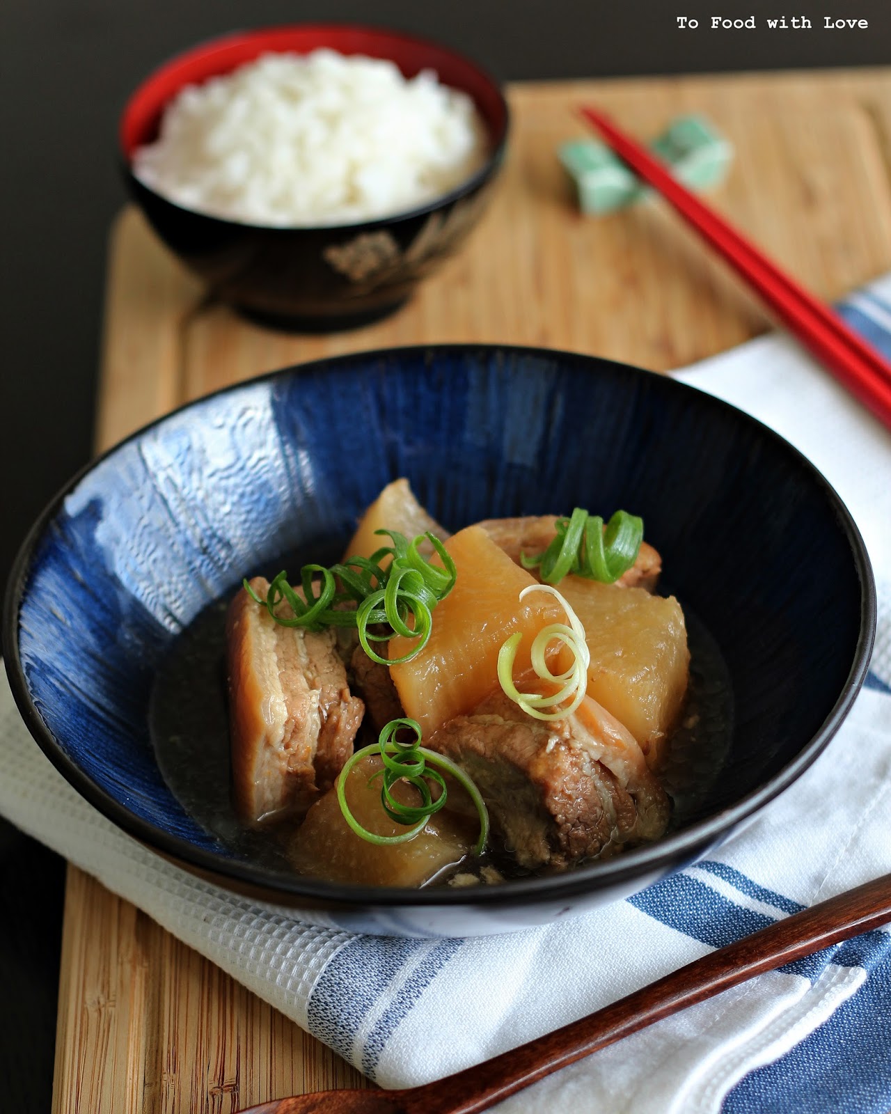 To Food with Love Simmered Pork Belly with Daikon
