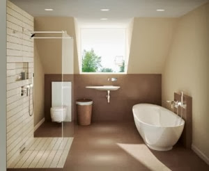 Lindos baños en beige y marrón - Colores en Casa