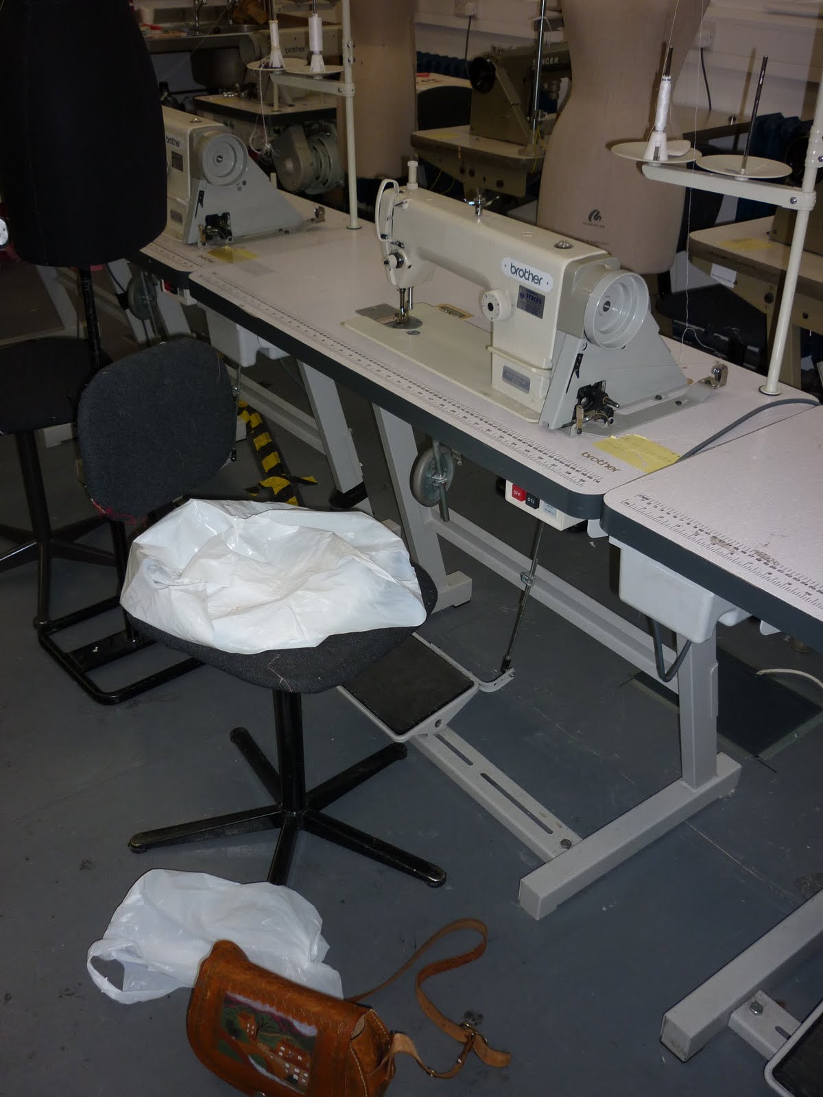 Health and Safety Bags around sewing machines