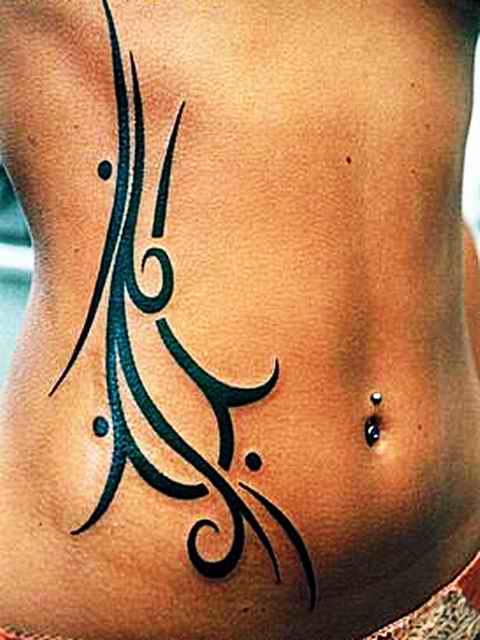 Black triball tattoo for girl
