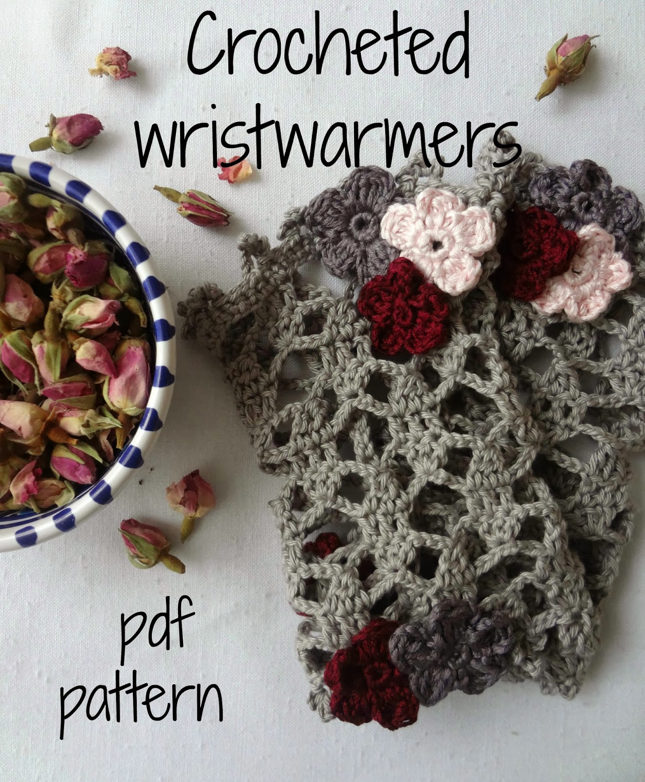 Little Treasures Crochet Pattern for Lace Wrist Warmers
