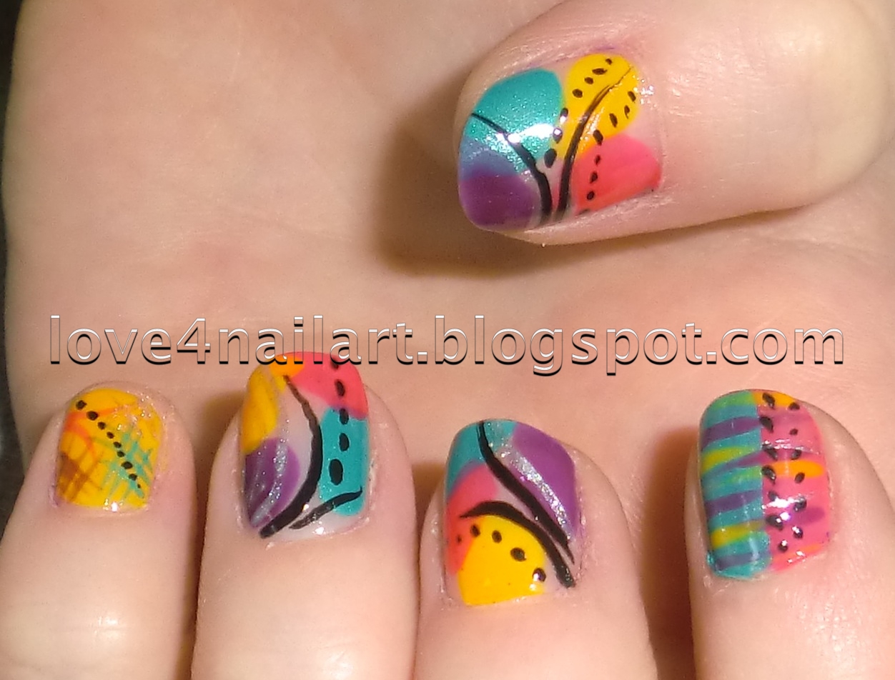 Colorful Abstract Nail Art Tutorial - wide 4