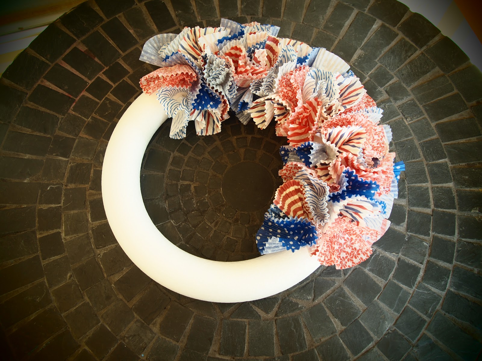 Through the Looking Glass Cupcake Liner Wreath