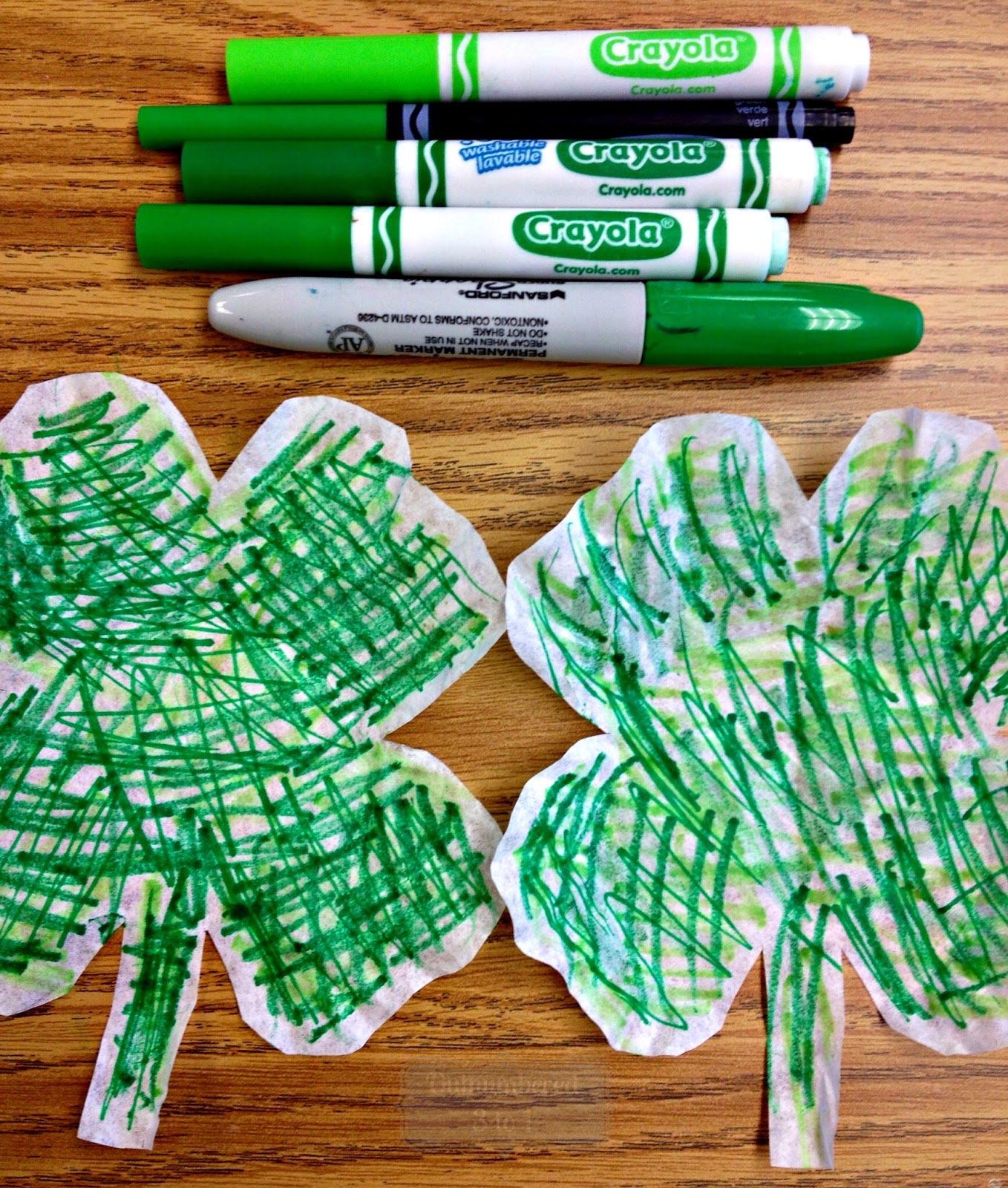 Easy St. Patrick's Day Coffee Filter Shamrocks Outnumbered 3 to 1