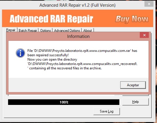 Advance RAR Repair 1.2 Programa para Reparar Partes 