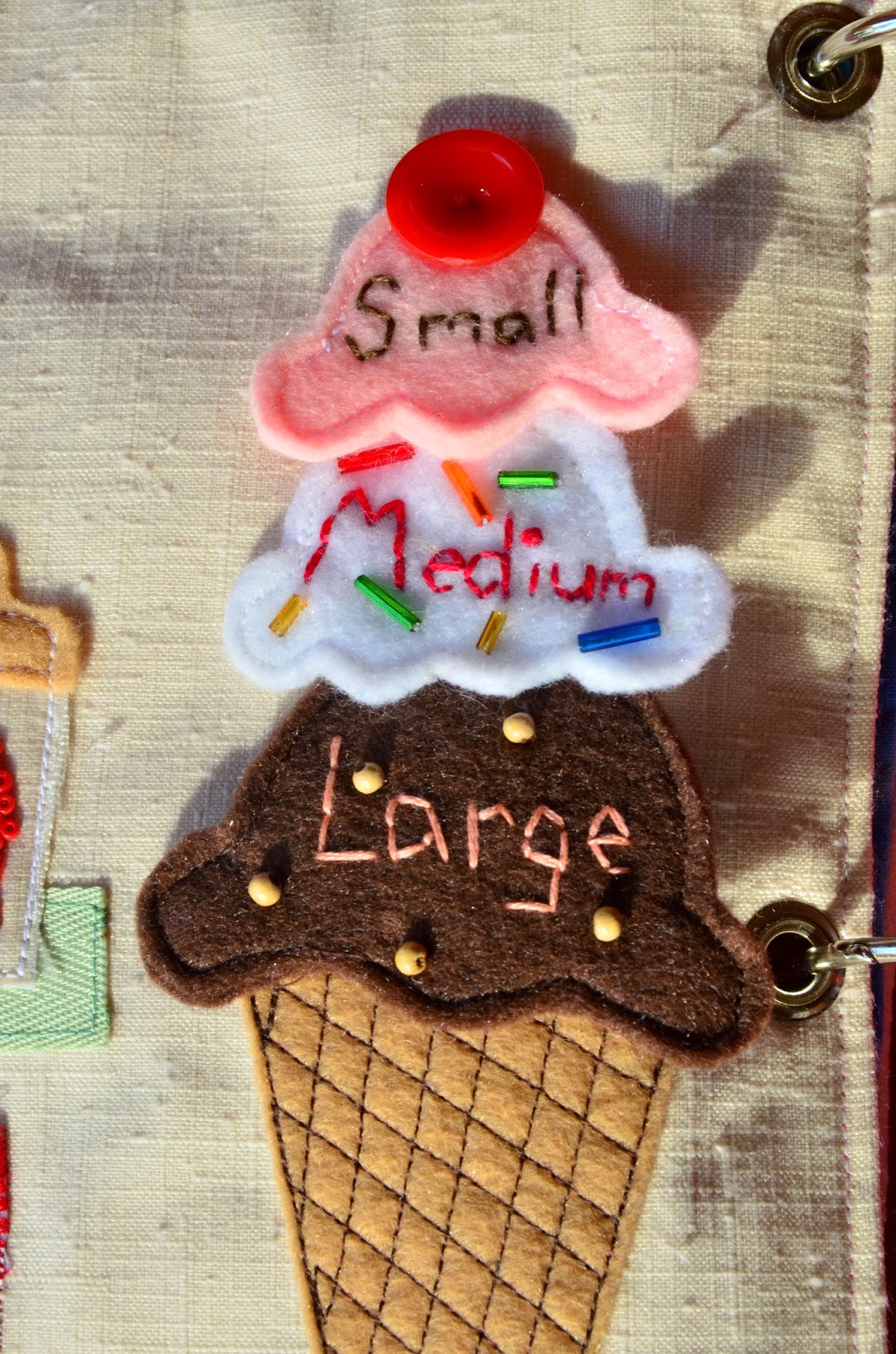 The Adventures of Six Hobbits Alphabet Quiet Book I is for Ice Cream