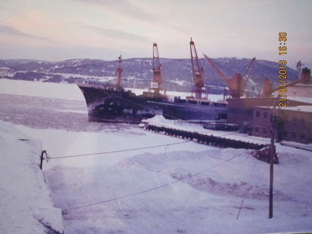 On "M.V.JALATAPI" IN 1991  ON FROZEN SEA AT CORNERBROOK IN CANADA