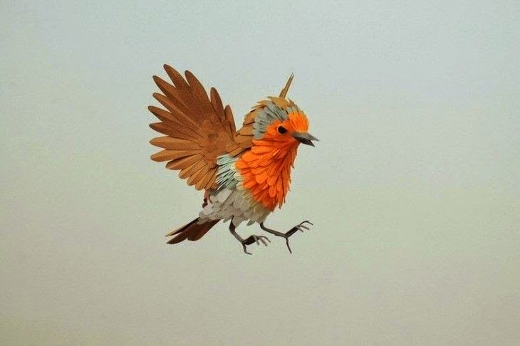 Coloridas aves hechas de papel. | Quiero más diseño