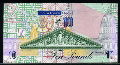 Northern Bank currency 10 Pounds sterling note
