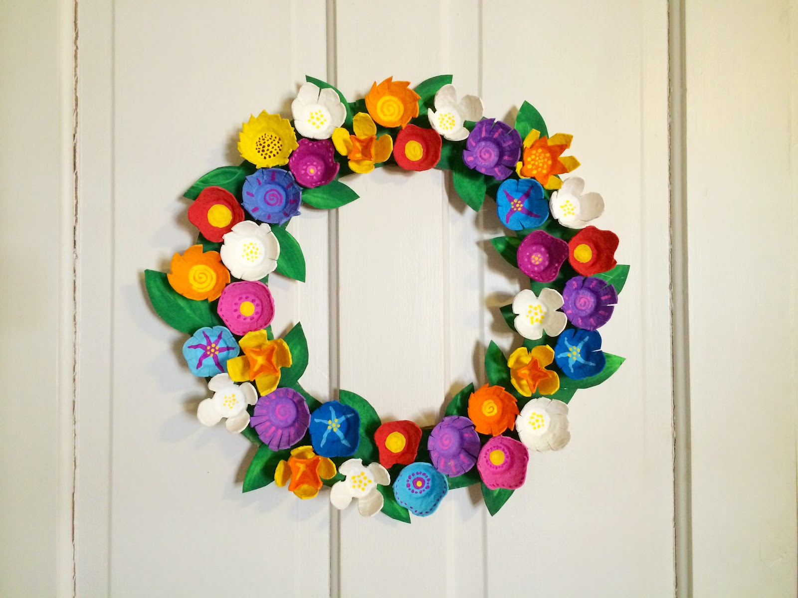 Our Beautifully Messy House Egg Carton Flower Wreath