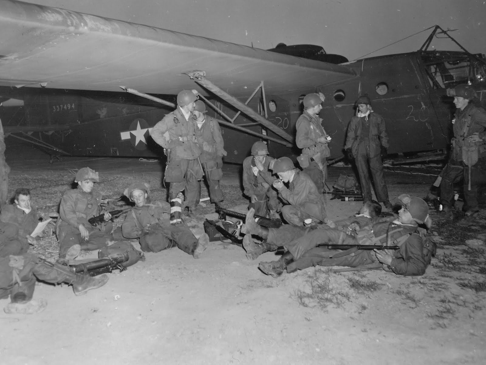 Blood On The Talon 17th Airborne Glider Troops wait to board glider on