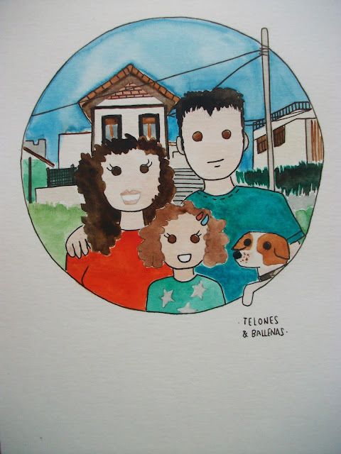 retrato familia personalizado