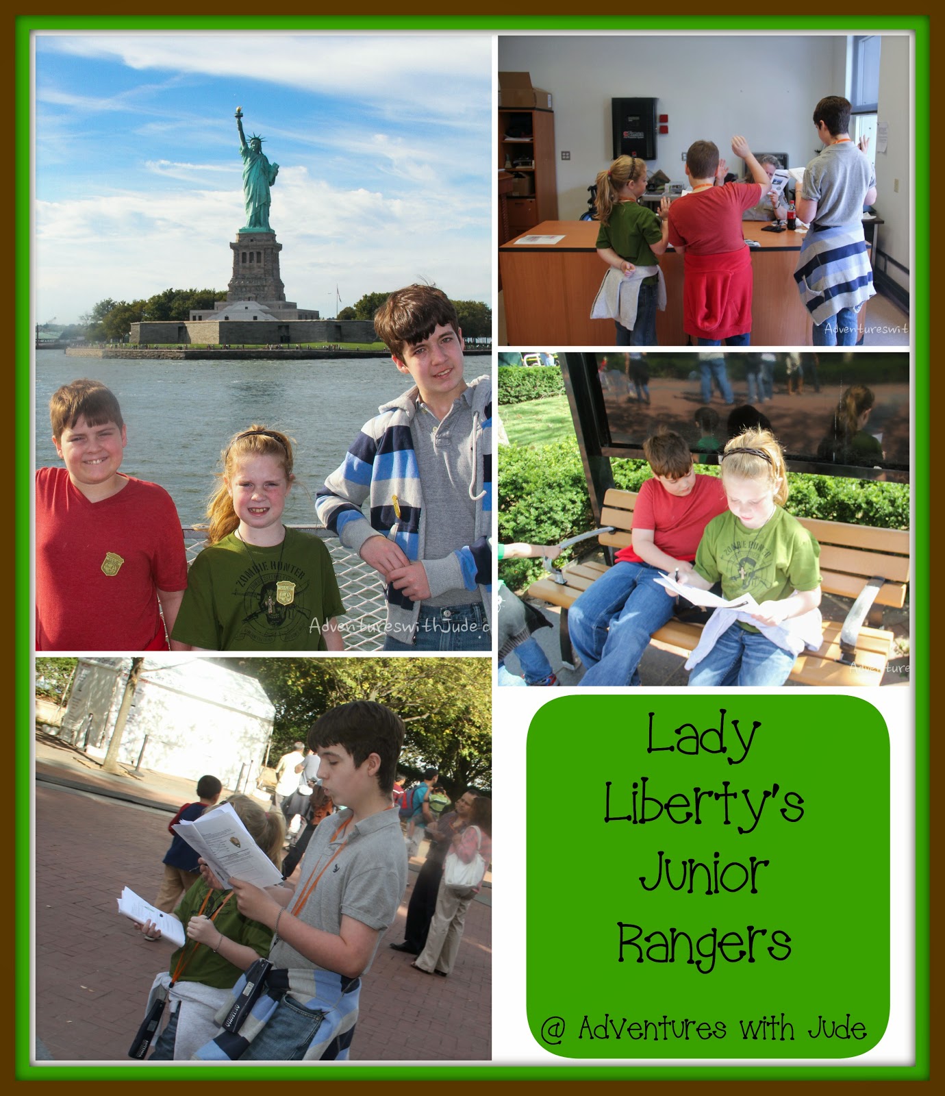 Adventures with Jude Lady Liberty's Junior Rangers