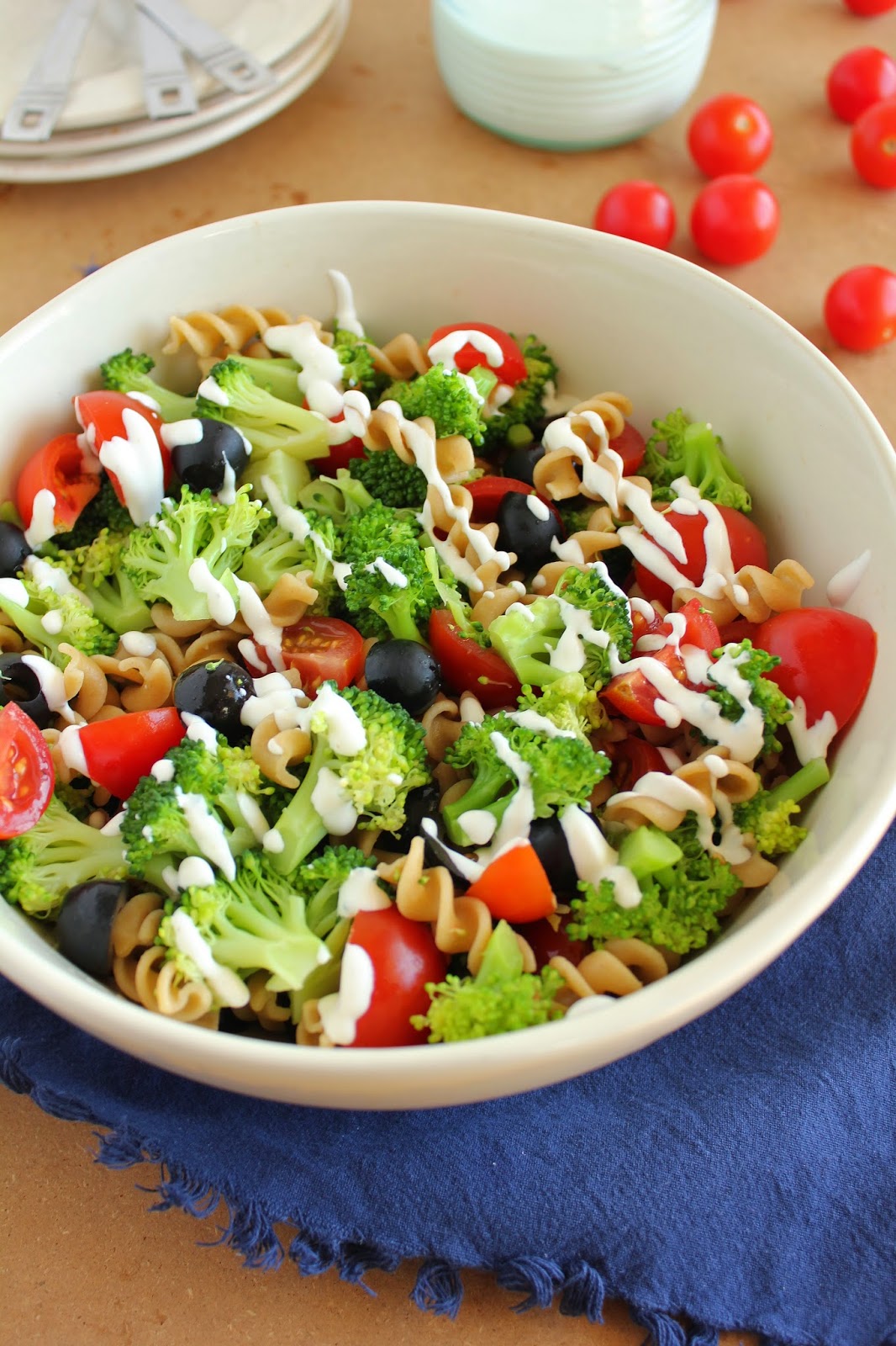 Pasta Broccoli Salad with Creamy Lemon Dressing