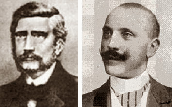 Los compositores de ajedrez Josef Kling y Henri Rinck 
